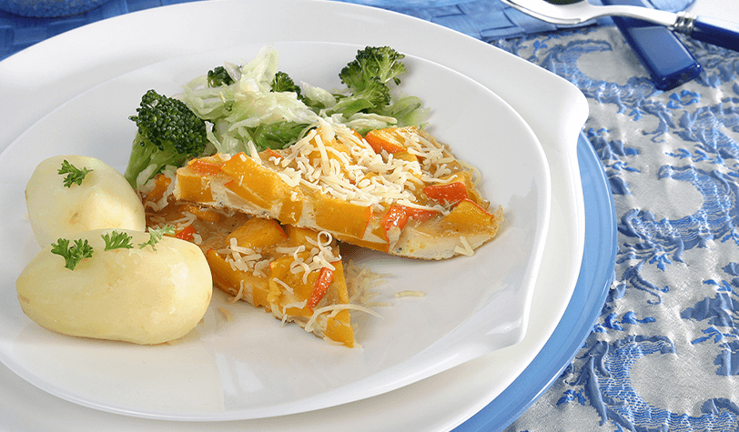 Prepara esta deliciosa tortilla de calabaza con un toque de naranja