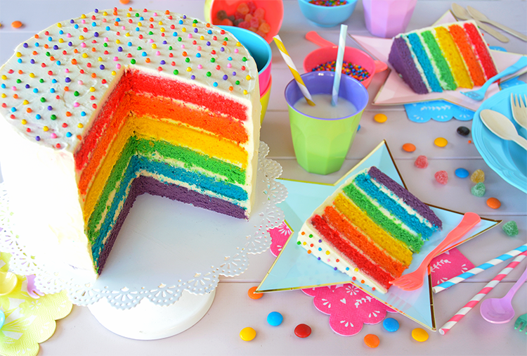 ¡Para el cumpleaños de tu hijo! Prepara esta bella torta arcoíris