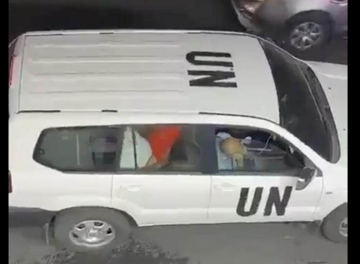 video sexual en vehículo de la ONU