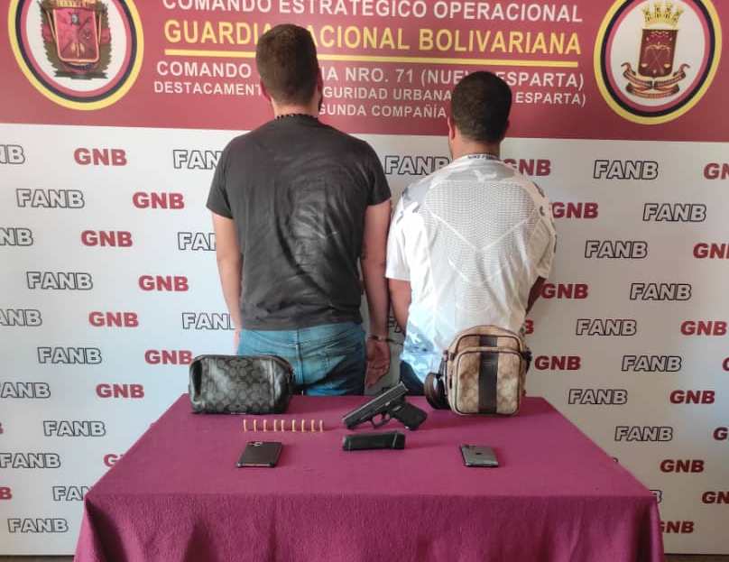 GNB detiene a dos personas por porte ilícito de armas de fuego en Nueva Esparta
