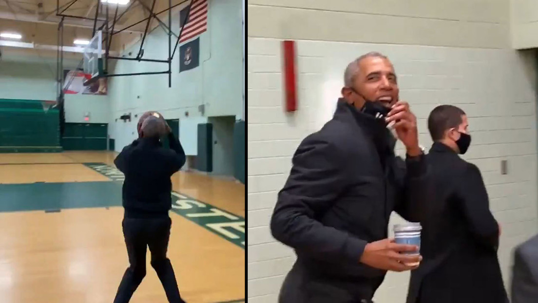 Tiple de Barack Obama en cancha de baloncesto se hizo viral en redes sociales