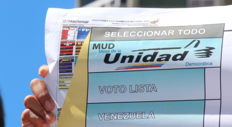 Tarjeta de la MUD quedó ubicada del lado izquierdo de la boleta electoral
