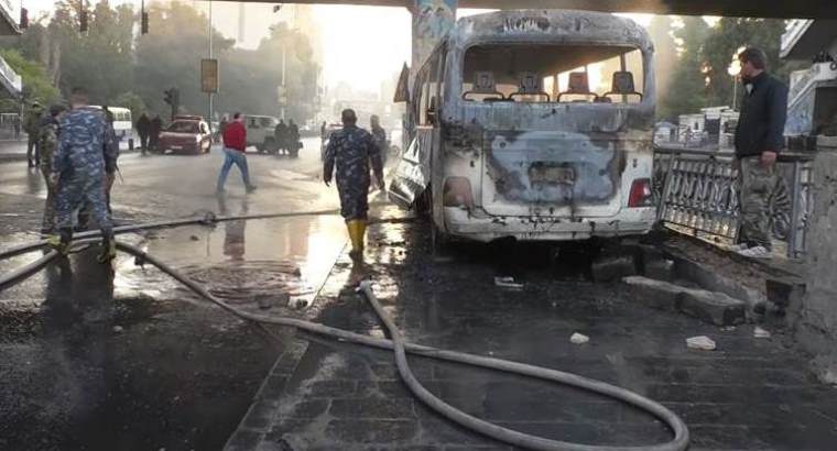 Ataque terrorista contra autobús militar en Damasco dejó 14 muertos
